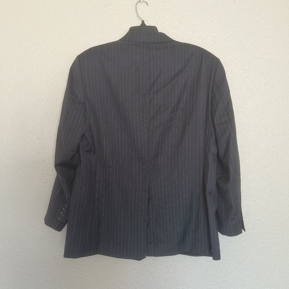 LAUREN RALPH LAUREN Navy Blue White Stripes Dress blazer Sz 40S Wool Mens Button - Picture 2 of 13